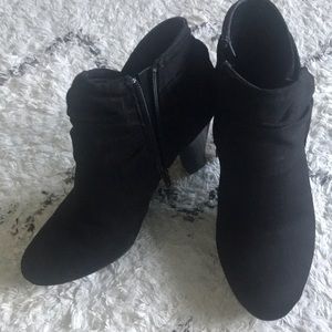 Black suede booties